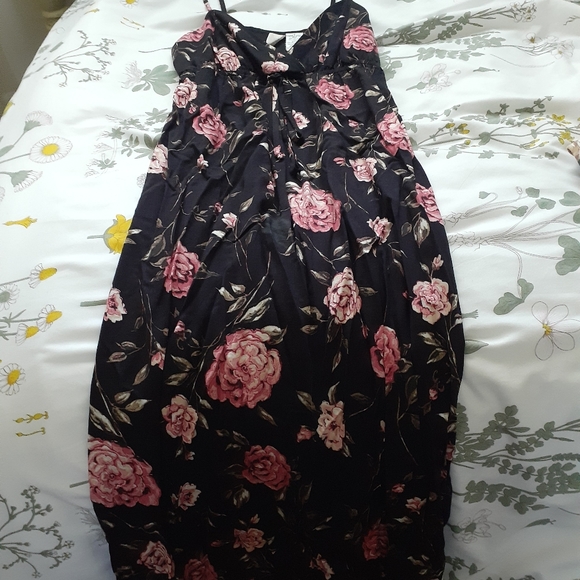 ❤ Black and Pink Floral Summer Maxidress S - Picture 5 of 5